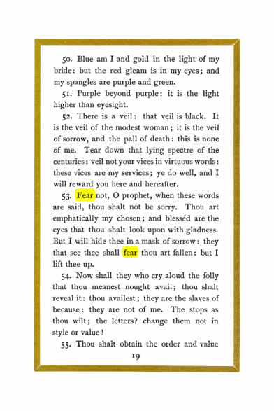 Original scan of Liber Al vel Legis, PDF page 19