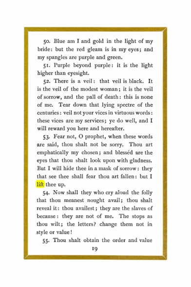 Original scan of Liber Al vel Legis, PDF page 19