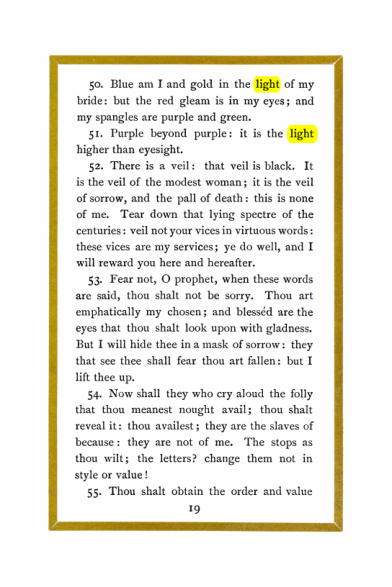 Original scan of Liber Al vel Legis, PDF page 19