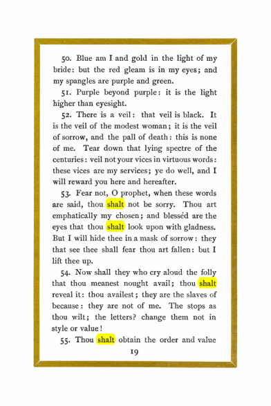 Original scan of Liber Al vel Legis, PDF page 19