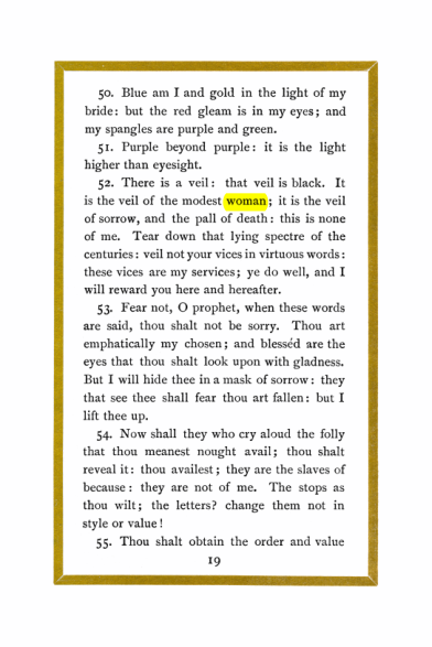 Original scan of Liber Al vel Legis, PDF page 19