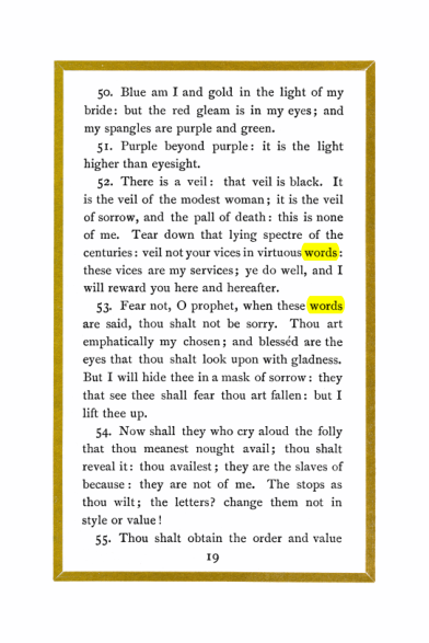 Original scan of Liber Al vel Legis, PDF page 19