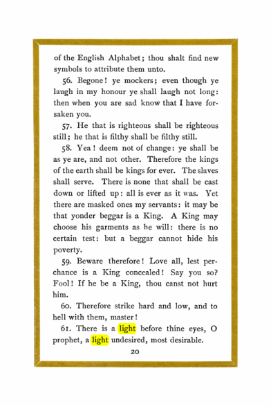 Original scan of Liber Al vel Legis, PDF page 20