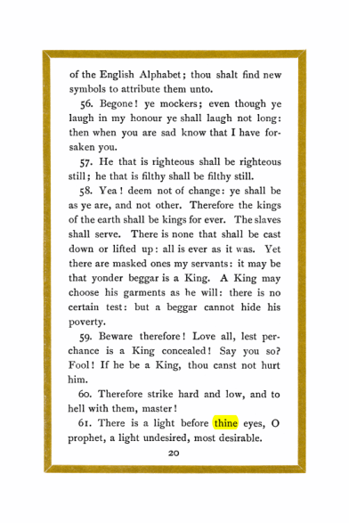Original scan of Liber Al vel Legis, PDF page 20