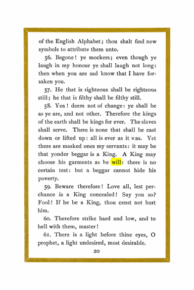 Original scan of Liber Al vel Legis, PDF page 20