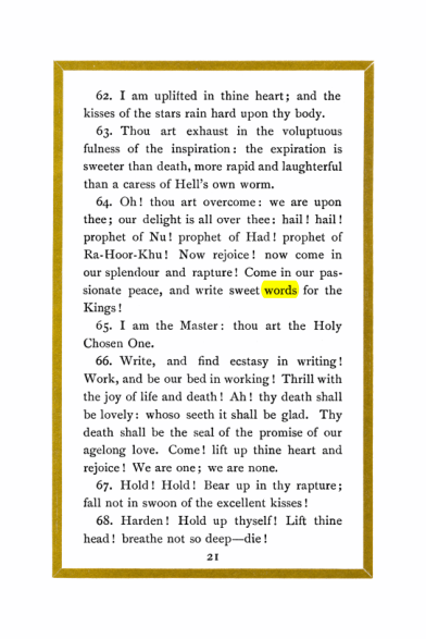 Original scan of Liber Al vel Legis, PDF page 21