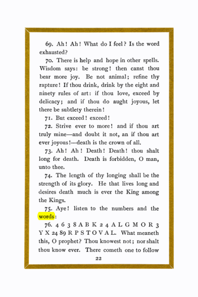 Original scan of Liber Al vel Legis, PDF page 22