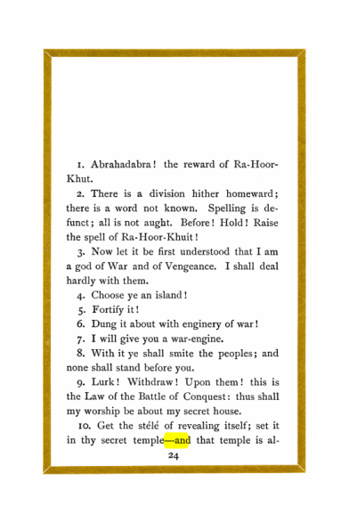Original scan of Liber Al vel Legis, PDF page 24
