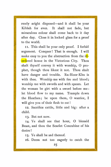 Original scan of Liber Al vel Legis, PDF page 25