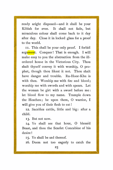 Original scan of Liber Al vel Legis, PDF page 25