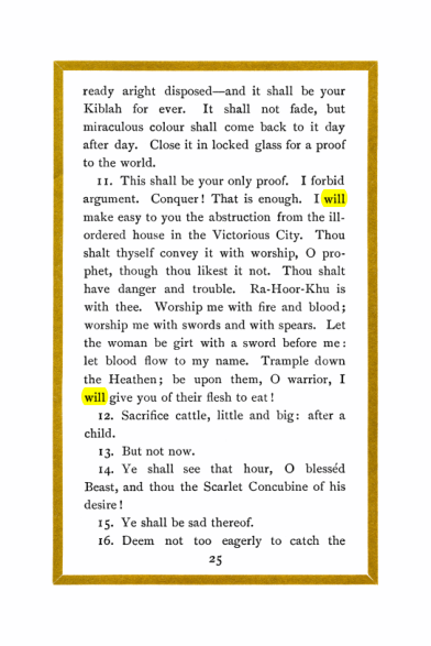 Original scan of Liber Al vel Legis, PDF page 25