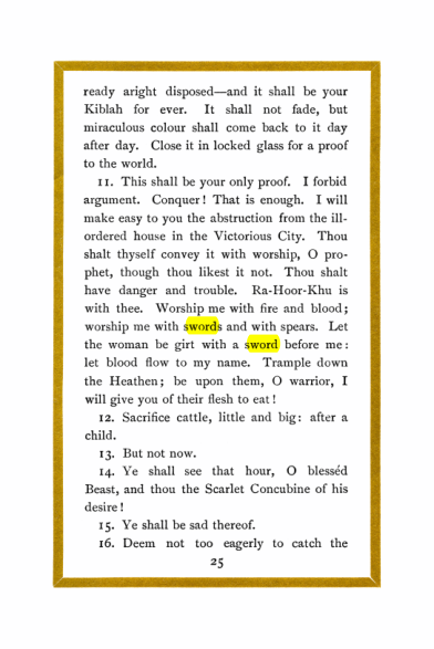 Original scan of Liber Al vel Legis, PDF page 25