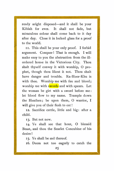 Original scan of Liber Al vel Legis, PDF page 25