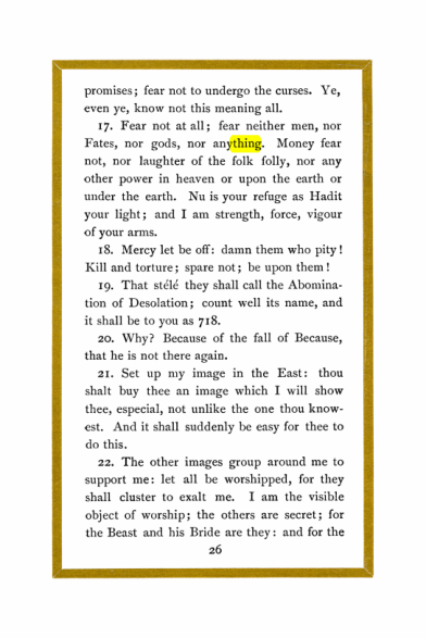 Original scan of Liber Al vel Legis, PDF page 26