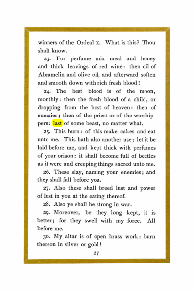 Original scan of Liber Al vel Legis, PDF page 27