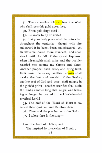 Original scan of Liber Al vel Legis, PDF page 28