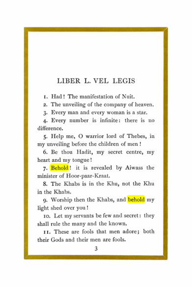 Original scan of Liber Al vel Legis, PDF page 3