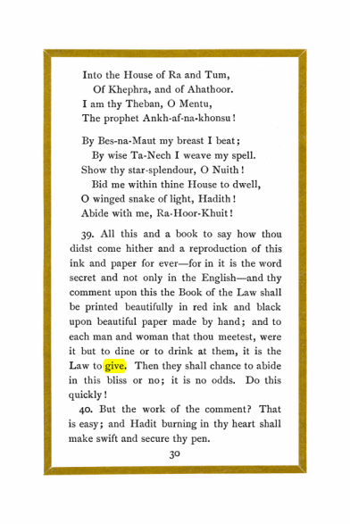 Original scan of Liber Al vel Legis, PDF page 30