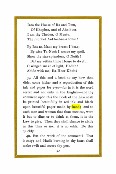 Original scan of Liber Al vel Legis, PDF page 30