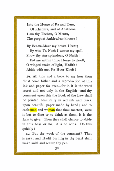 Original scan of Liber Al vel Legis, PDF page 30
