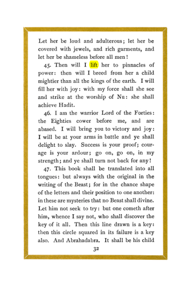 Original scan of Liber Al vel Legis, PDF page 32
