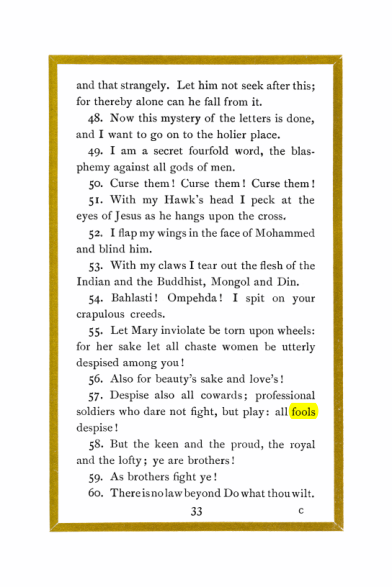 Original scan of Liber Al vel Legis, PDF page 33