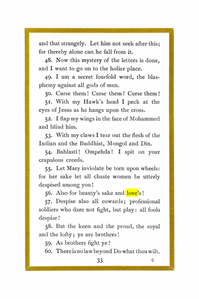 Original scan of Liber Al vel Legis, PDF page 33