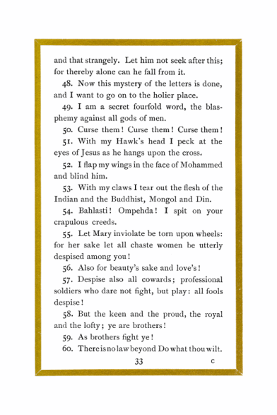 Original scan of Liber Al vel Legis, PDF page 33