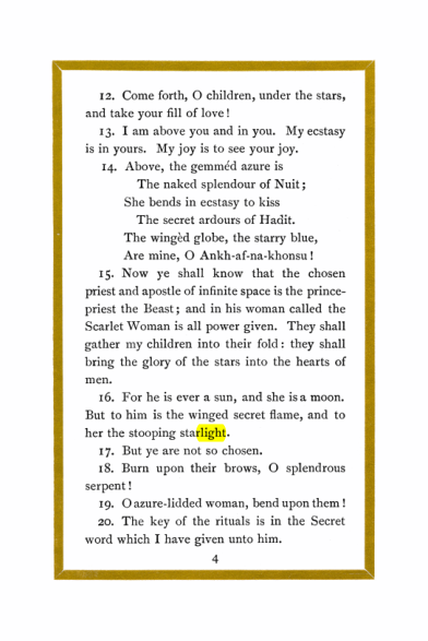 Original scan of Liber Al vel Legis, PDF page 4