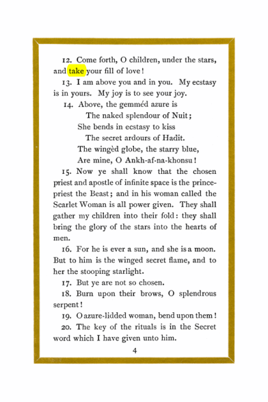 Original scan of Liber Al vel Legis, PDF page 4