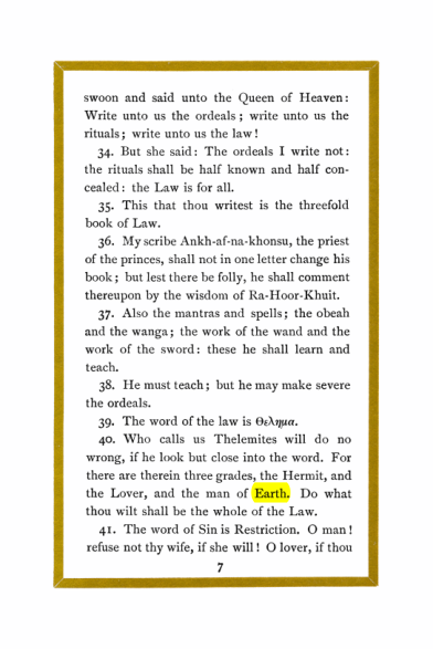 Original scan of Liber Al vel Legis, PDF page 7