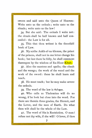 Original scan of Liber Al vel Legis, PDF page 7