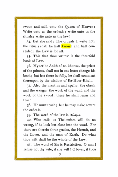 Original scan of Liber Al vel Legis, PDF page 7