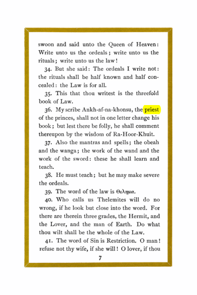 Original scan of Liber Al vel Legis, PDF page 7