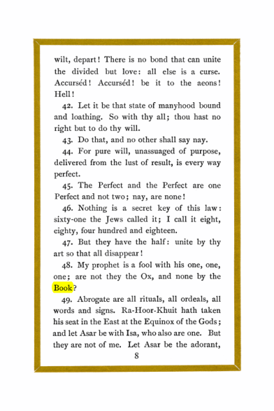 Original scan of Liber Al vel Legis, PDF page 8