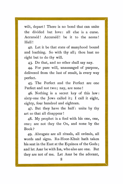 Original scan of Liber Al vel Legis, PDF page 8
