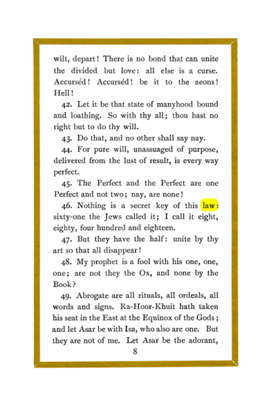 Original scan of Liber Al vel Legis, PDF page 8
