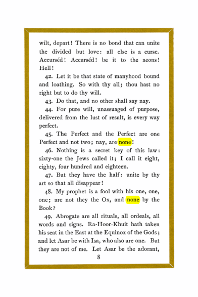 Original scan of Liber Al vel Legis, PDF page 8