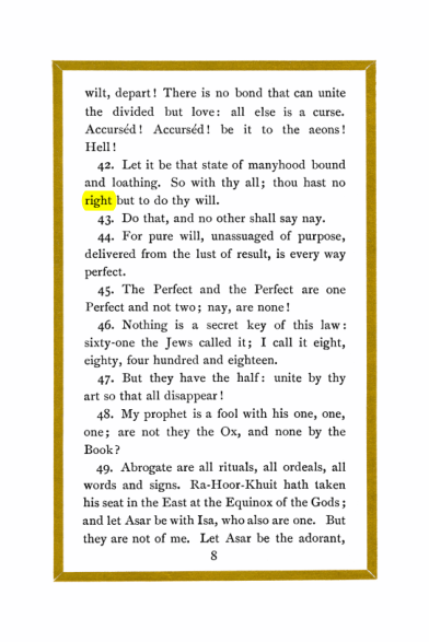 Original scan of Liber Al vel Legis, PDF page 8