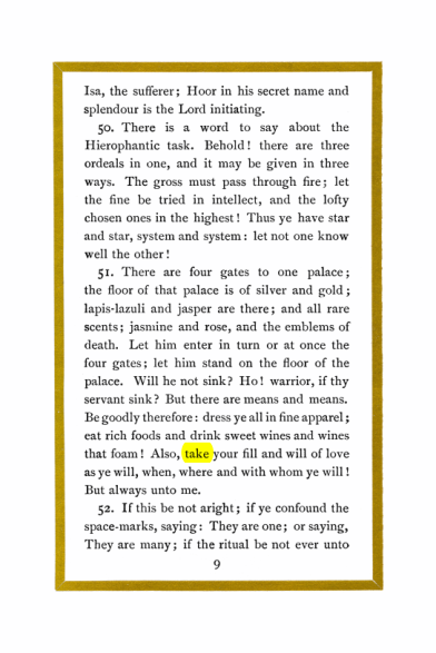 Original scan of Liber Al vel Legis, PDF page 9
