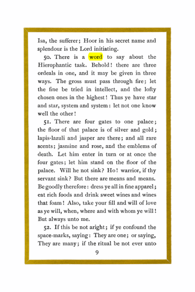 Original scan of Liber Al vel Legis, PDF page 9