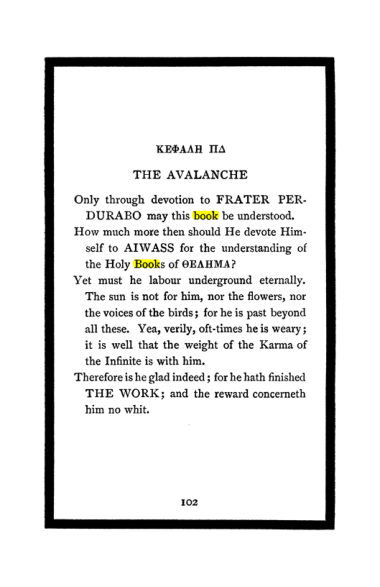 Original scan of The Book of Lies, PDF page 108