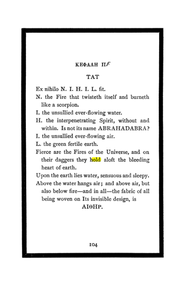 Original scan of The Book of Lies, PDF page 110