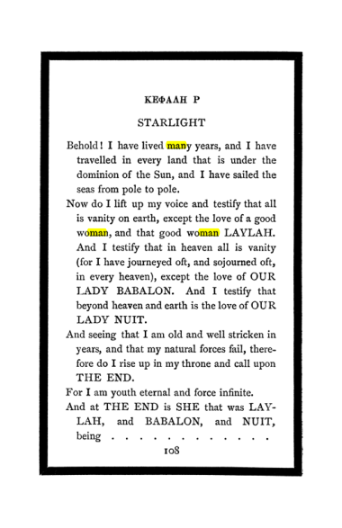 Original scan of The Book of Lies, PDF page 114