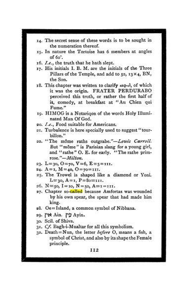 Original scan of The Book of Lies, PDF page 118