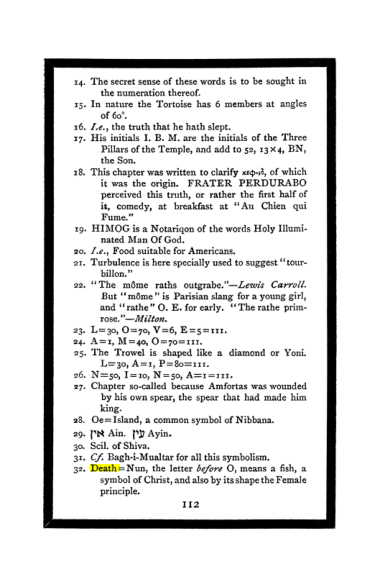 Original scan of The Book of Lies, PDF page 118