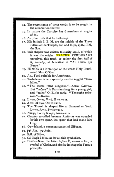 Original scan of The Book of Lies, PDF page 118