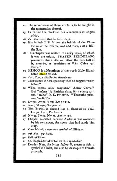 Original scan of The Book of Lies, PDF page 118