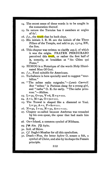 Original scan of The Book of Lies, PDF page 118