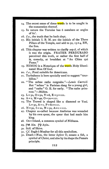 Original scan of The Book of Lies, PDF page 118